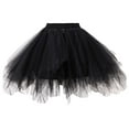 thumbnail image 2 of Riforla Women's Tutu Skirt Mesh Party Dress Dress Elegant Wedding Gown Half Length Skirt Womens Skirts Black M, 2 of 3