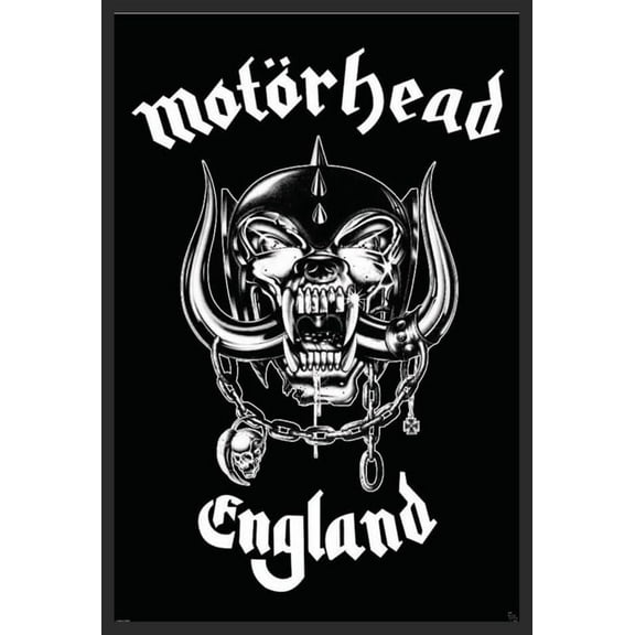 BUY ART FOR LESS Officially Licensed Motorhead England Album Framed Art Poster - 24 x 36 Inch - Sturdy Engineered Wood Frame with Plexi Glass - Ready To Hang