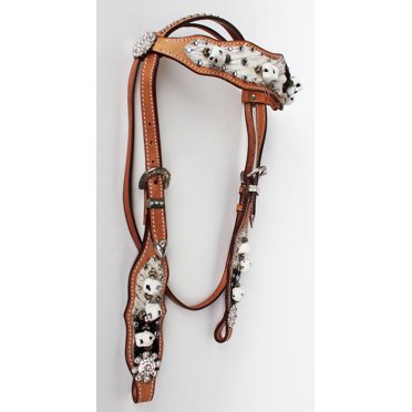 Tahoe Tack Double Stitched Leather Western Browband Headstall - Unassembled, For Mini, Pony & Full Horse