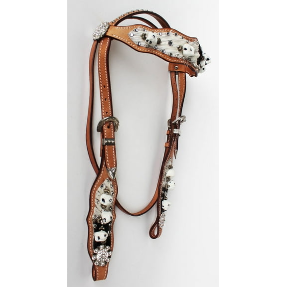 Show Tack Bridle Western Leather Rodeo Headstall  8550H