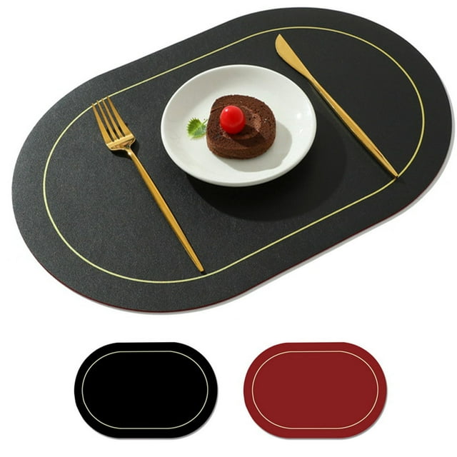 Bangcool Napperon en Faux Cuir Réversible Imperméable Napperon de Table pour Cuisine