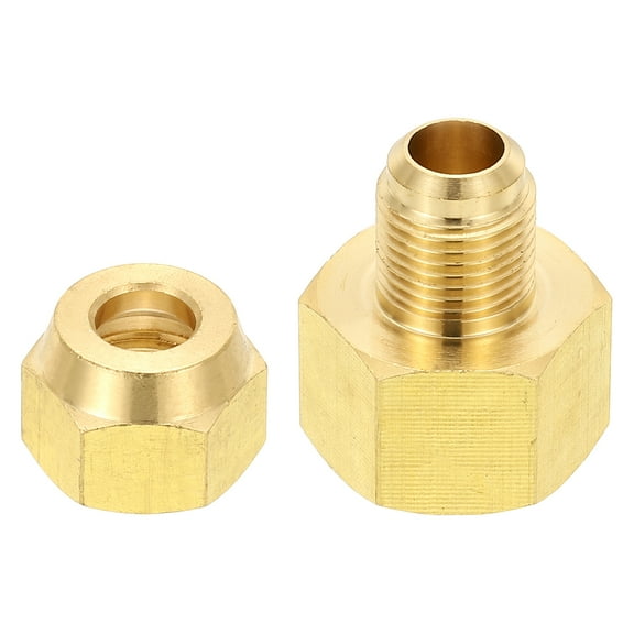 Uxcell 5/8" Flare Female x 3/8" Flare Male Brass Flare Pipe Fitting with Flare Nut