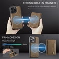 thumbnail image 3 of AutSpace Funda para Apple iPhone 13 Pro, Bloqueo RFID, Cuero PU, Compatible con MagSafe, Billetera Desmontable 2 en 1 con Tarjetero, Soporte, Cubierta Protectora Magnética, Marrón, para iPhone 13 Pro, 3 of 8