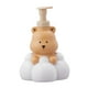 thumbnail image 5 of Bomba dispensadora de espuma con forma de dibujos animados, recipiente de espuma para lavado a mano, botella de jabón con bomba manual recargable para 250ml Castaño claro, 5 of 8