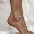 thumbnail image 6 of Chic & Artsy Butterfly Opal Anklet, 925 Sterling Silver, 10.7 Inch Chain, 6 of 7