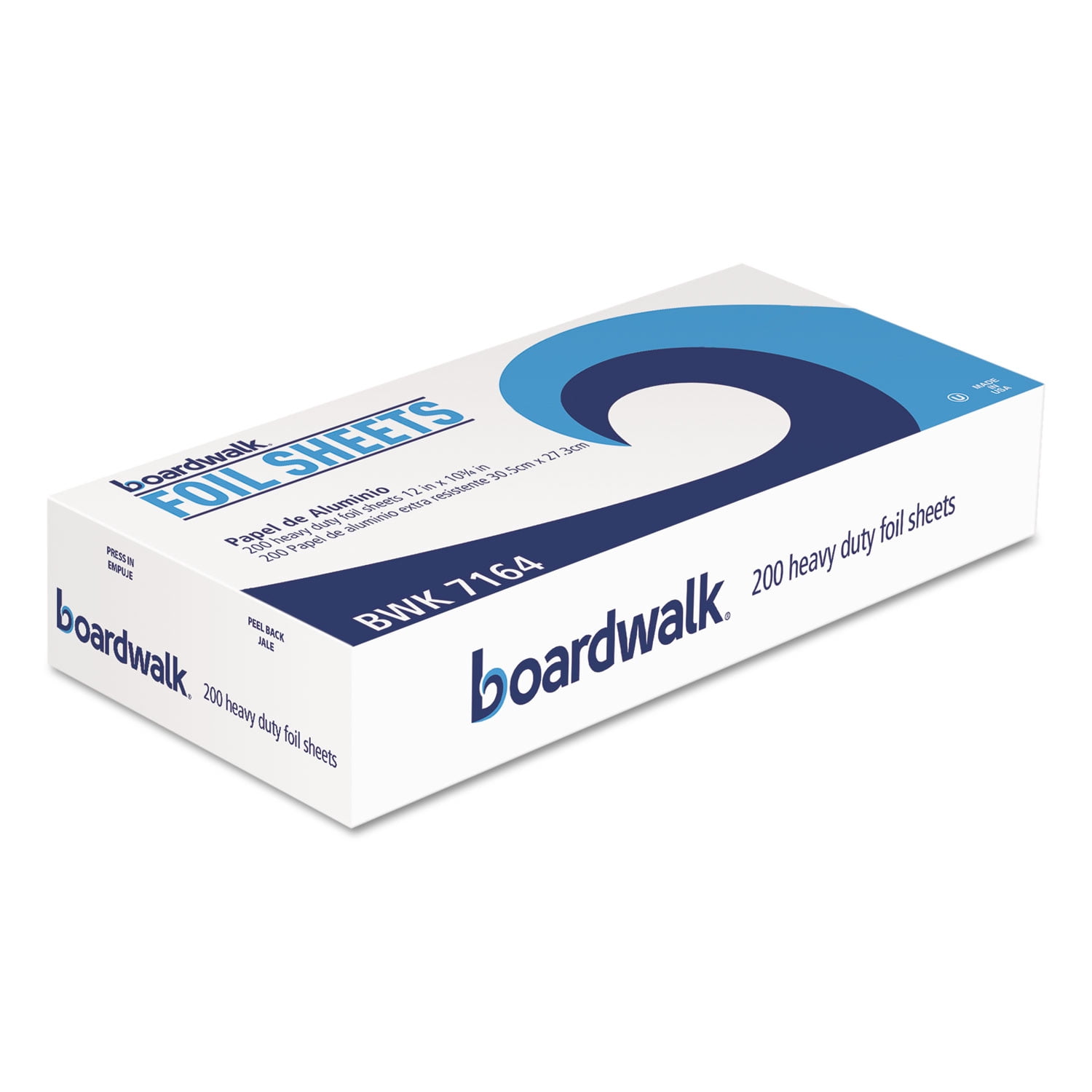 Boardwalk Heavy-Duty Aluminum Foil Pop-Up Sheets, 12" x 10 3/4", 200/Box, 12 Boxes/Carton -BWK7164
