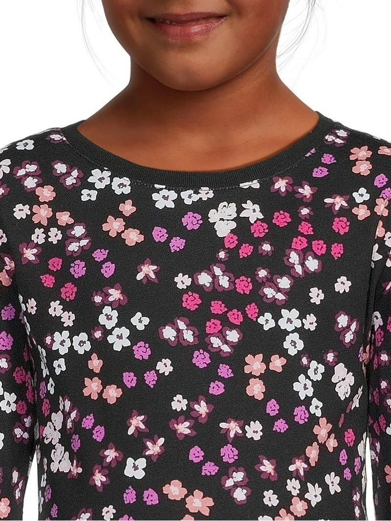 【WONDER WONDER】Newty String Layered Slim Long Sleeve Tee Wonder Nation Girls Kid Tough Tee with Long Sleeves, 3-Pack