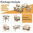 thumbnail image 2 of W WARMHOL 7 Pieces Outdoor Wicker Patio Furniture Set, All Weather Patio Conversation Cushioned Sectional Sofa Set with Glider Loveseat/2 Rocking Chairs/2 Rocking Glider/2 Glass Coffee Table, 2 of 7