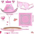thumbnail image 4 of 4 piezas sombrero de vaquera rosa shaofei incluye sombrero bufanda gafas cinturón, 4 of 5