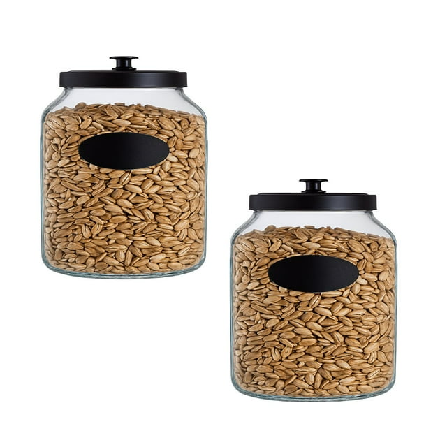 Frascos De Vidrio Recipiente Contenedor Con Tapa Set 2 Piezas 3.2 Litros