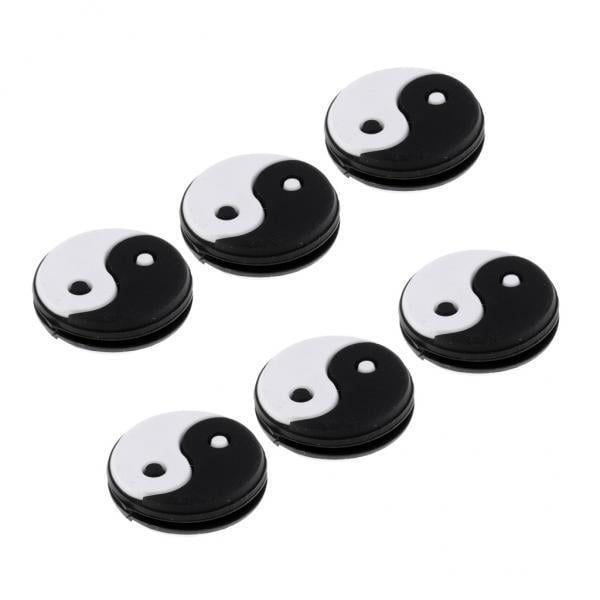 6Pcs Silicone Ying and Yang Tennis Racquet Vibration Dampener Shock Absorber 