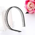 thumbnail image 5 of 6Pcs Unisex Black Metal Hairband Teeth Comb Headband Hair Hoop Headwear Accessory for Women Men, 5 of 5