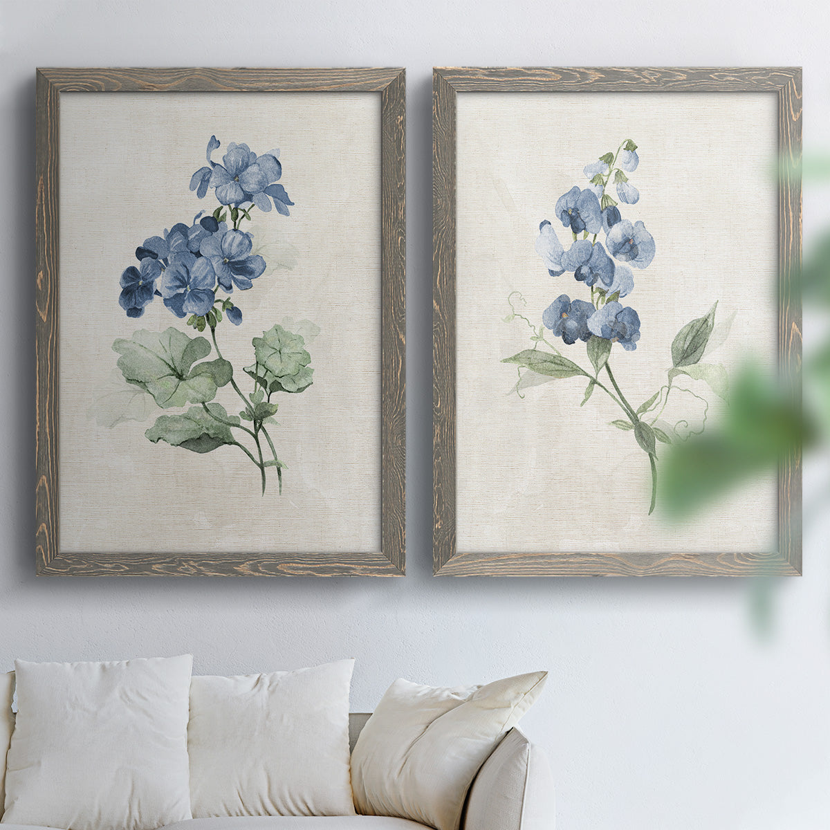 Farmhouse Periwinkle I - Premium Framed Canvas 2 Piece Set - Ready to Hang