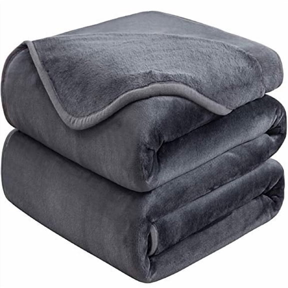 HOZY Soft Blanket Twin/Twin XL Fleece Warm Fuzzy Throw Extra Long Blankets for The Bed Sofa Lightweight Dark Grey 66"*90" Twin (90-Inch-by-66-Inch) Dark Grey