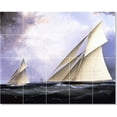 thumbnail image 1 of Ceramic Tile Mural-James Buttersworth Ships Tile Mural Commercial Remodeling Design Idea. 40" w x 32" h using (20) 8 x 8 ceramic tiles, 1 of 3