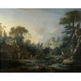 thumbnail image 3 of François Boucher 24x20 Black Modern Framed Museum Art Print Titled - Landscape with a Water Mill, 3 of 5