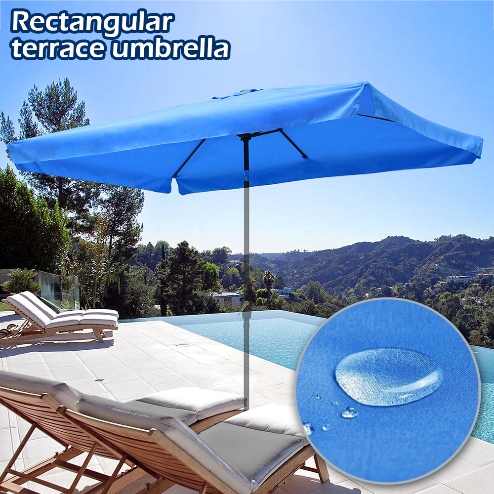 Willstar Rectangle Patio Umbrella Canopy Replacement Outdoor Market Table Sunbrella Canopy(Only