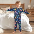 thumbnail image 6 of joogoo Cartoon Planet Dinosaur 2 Piece Long Sleeve Tee and Pants Cotton Pajama Set 4T, 6 of 7