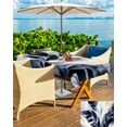 thumbnail image 5 of Fsddascl Navy Blue Botanical Outdoor Tablecloth - 60x102 Inch Rectangle Dining Table Cover, Tropical Palm Leaves Vintage Waterproof Outdoor Table Cloth with Umbrella Hole & Zipper for Picnic/Patio, 5 of 7