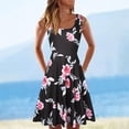 thumbnail image 2 of Womens Dresses Summer Sleeveless U-neck A-line Short Printed Loose Casual Dress Black L, 2 of 5