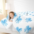 thumbnail image 4 of Castle Fairy Cartoon Blue Bow Queen Comforter Set,Ribbon Bowknot Bedding Comforter Set, 4 of 8