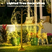 Lighted Willow Tree, Weeping Willow Tree with 180 LED Lights, Light-Up Tree for Christmas Wedding Party Bedroom Home Garden Decor, 4Ft, Warm Light