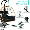thumbnail image 5 of FKSLIFE Double Egg Chair with Stand Hammock Chair Cushion Outdoor Patio Wicker Loveseat Hanging Egg Chairs for 2 Persons, 5 of 7