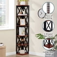thumbnail image 3 of Convenience Concepts Oxford 5 Tier Corner Bookcase, Cherry and Black, 3 of 6