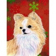 thumbnail image 1 of Carolines Treasures SS4680CHF 28 x 40 Po. Chihuahua Flocons de Neige Rouges et Verts Drapeau de Noël en Toile Taille Maison, 1 of 4