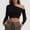 Black, variant on Itsame Knitted Sweater Women Long Sleeves Knitted Half Shoulder Sweatershirt High Neck New Solid Color Sweatshirts Black Size L