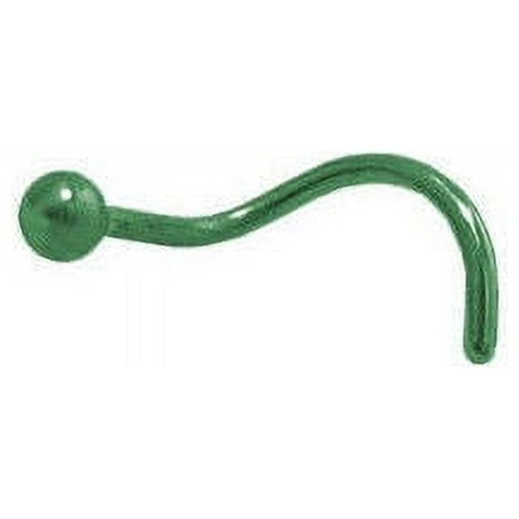 Green Titanium Ball Head Nose Stud