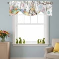 thumbnail image 2 of Happy Easter Tie Up Valances Curtain, Spring Gray Bunny Easter Egg Flower Branch Watercolor Adjustable Rod Pocket Short Window Treatment Tie Up Curtains Valances for Kitchen Bathroom 42x18 Inches, 2 of 9