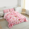 thumbnail image 3 of jejeloiu Kawaii Daisy Bedding Comforter Set,Cartoon Peach Blossom Twin Comforter Sets,Pink Flower Floral Bedding Set For Girls Teens,Microfiber Bedroom Decor Reversible,2pcs, 3 of 8