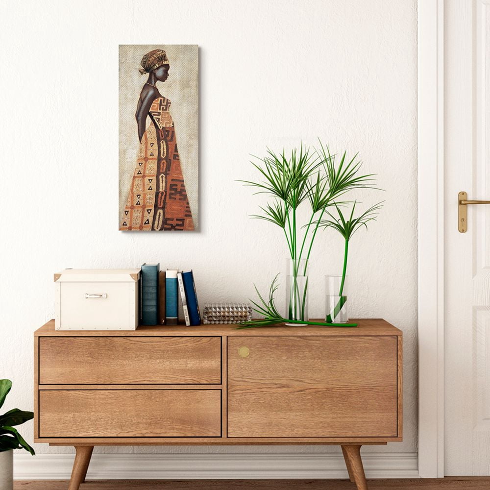 Stupell Industries Elegant Female Standing Pose with Patterned Dress Designed by Jacques Leconte