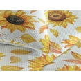 thumbnail image 3 of Ambesonne Sunflower Quilted Bedspread Set 3 Pcs, Vintage Fall Leaves Print, Queen, Marigold Mustard and White, 3 of 4