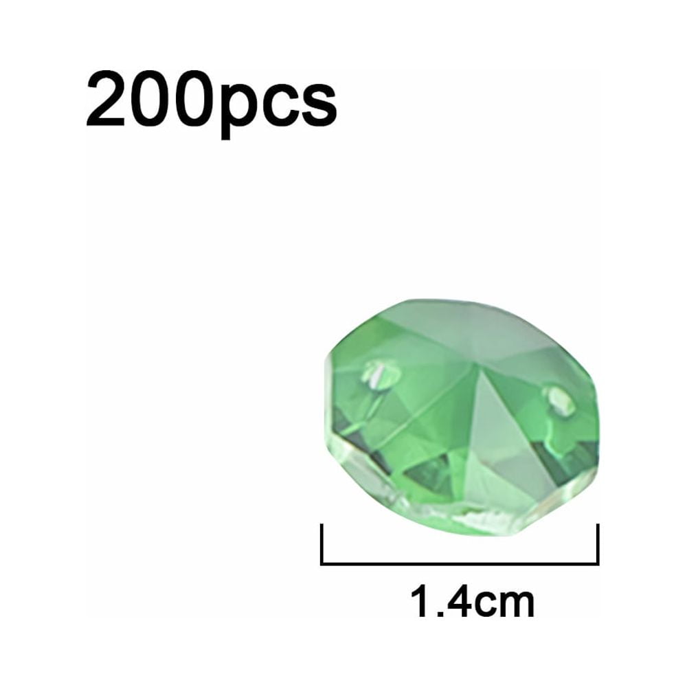 TuseyRxln 14mm 200Pcs Crystal Octagon Beads 2 Hole DIY Wedding and Home Decor Crystal Accessories