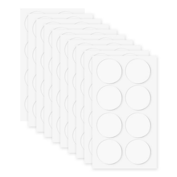 80pack Double Sided Sticky Tape Dots, Adhesive Two Sided Round Dots for Craft, Decoration, 1.57" x 0.03"