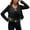 Black, variant on Suede Fringe Snap Button Cardigan for Women, Lapel Collar Long Sleeve, Elegant Slim Fit Fall Outerwear, 1 Piece, S-XL