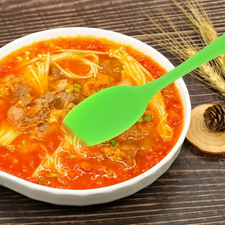 Soimiss Nonstick Silicone Spoon Long Handle Green 1Pcs