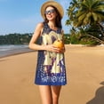thumbnail image 3 of Naloa 2025 New Year 1 Print Women's Summer Spring Casual Beach Sundress,Vacation Sleeveless Tank Crewneck Loose Dresses, 3 of 7