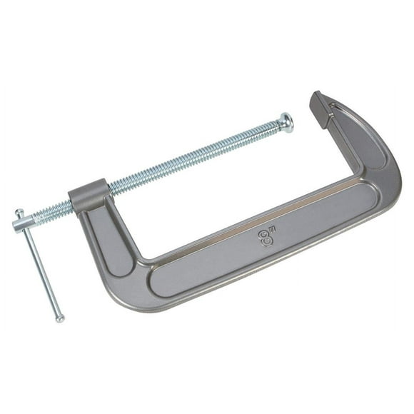 Performance Tool C Clamp W215C 8 Inch Jaw Width; Quick Release; Tough Enamel Finish; Malleable Iron; With Swivel Pad