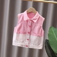 thumbnail image 6 of Girls Classic Blue Jean Vest Embroidered Little Bear Bow Toddler Outerwear Casual Cute Coat, 6 of 7