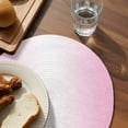 thumbnail image 3 of Pink Ombre Round 13 Inch Placemats Set of 2, Pink White Gradient Modern Abstract Art HeatResistant Non Slip Place Mats for Dining Table, Wipeable Braided Kitchen Table Mats for Housewarming, 3 of 9