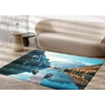 thumbnail image 4 of Landscape Rugs, Front Door Rugs, Dolomites Mountains Rugs, Boats on the Braies Lake in Dolomites Mountains Rug, View Rugs, Non Slip Rugs, 2.6'x4' - 80x120 cm, 4 of 8