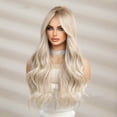 thumbnail image 3 of FORYULIK Perruque Blond Blanc Dégradée Femme Cheveux Longs Naturelle Mode Grande Tête Complète Ensemble de Perruques, 3 of 3