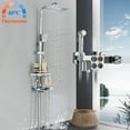 thumbnail image 4 of Thermostatic Shower System Chrome Rainfall Shower Faucet w/Hand Shower Wall Mount, 4 of 12