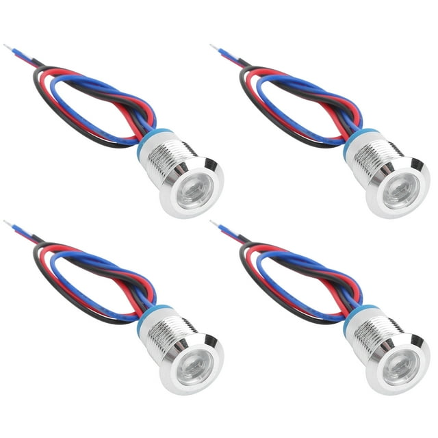 Mini Rond Mené, Ferme Double Couleur Conduit pour la Modification d'Ordinateur pour les Machines-Outils CNC pour la Modification de Voiture pour les Commutateurs de Contrôle d'Accès Rouge et Bleu