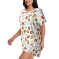 thumbnail image 2 of Kdxio Floral Strawberr Print Pajamas Sets for Women Short-Sleeved Pjs with Lounge Shorts Two Piece Sleepwear S-4XL, 2 of 9
