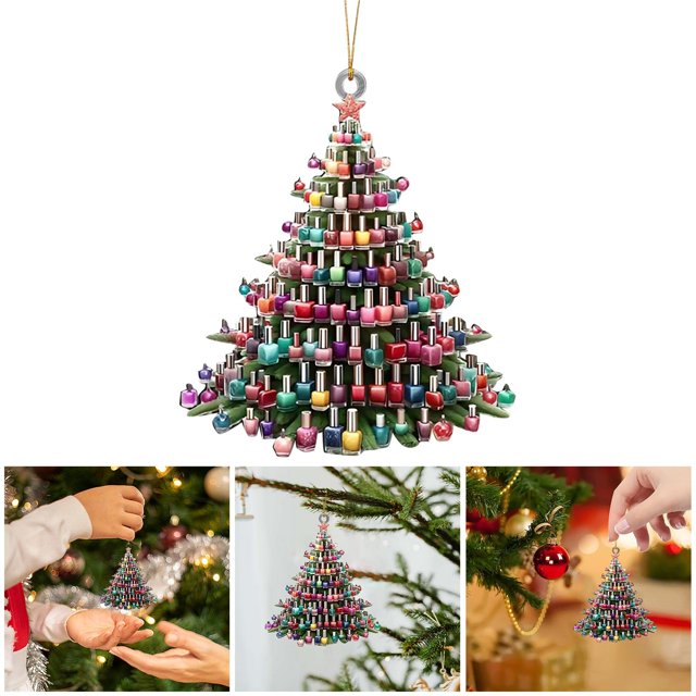 Christmas Tree Birth Acrylic 2D Pendant Christmas Pendant Christmas Tree Shape Doll Pendant Christmas Acrylic Pendant Year Pendant Features: Christmas Lamps for Cars 12 Days of Christmas Towel Stained