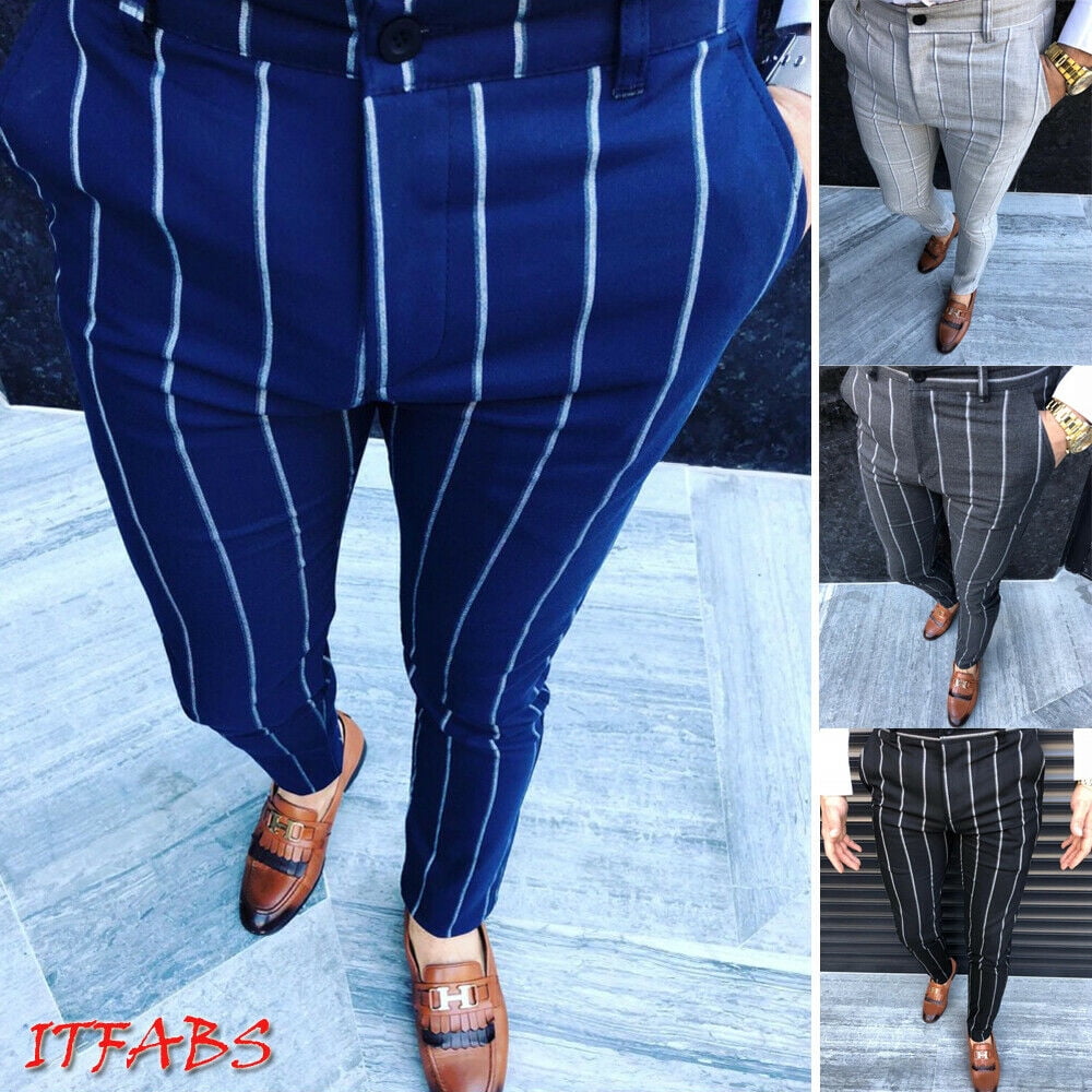 US STOCK Mens England Retro Dress Pants 